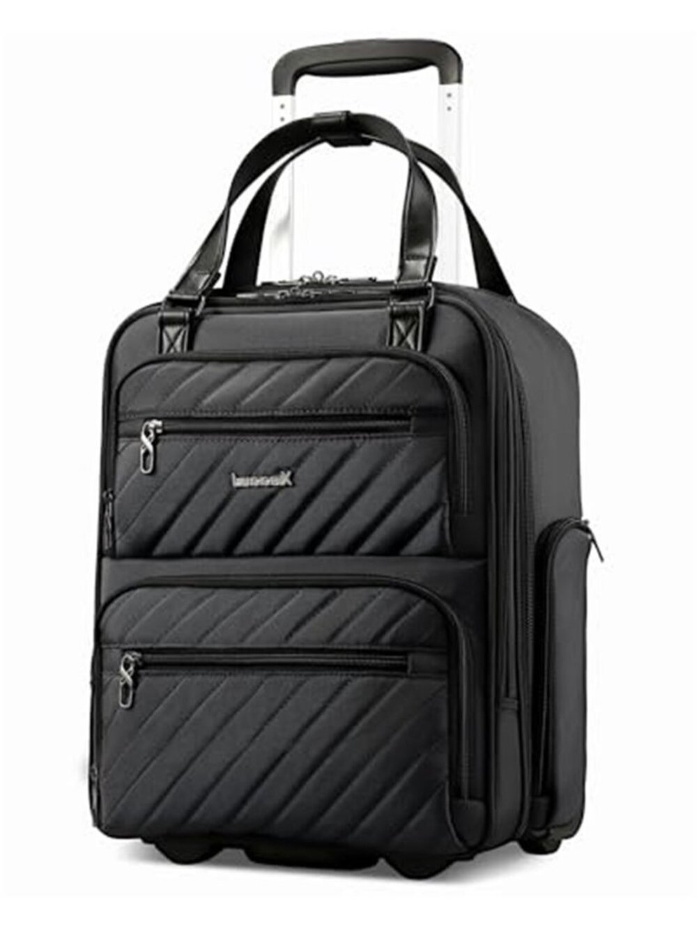 LUGGEX Underseat Carry On Bag, All Black, 16"